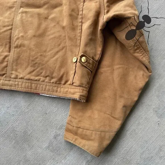Vintage Y2K Carhartt brown cropped Detroit style work wear jacket - Picture 8 of 8